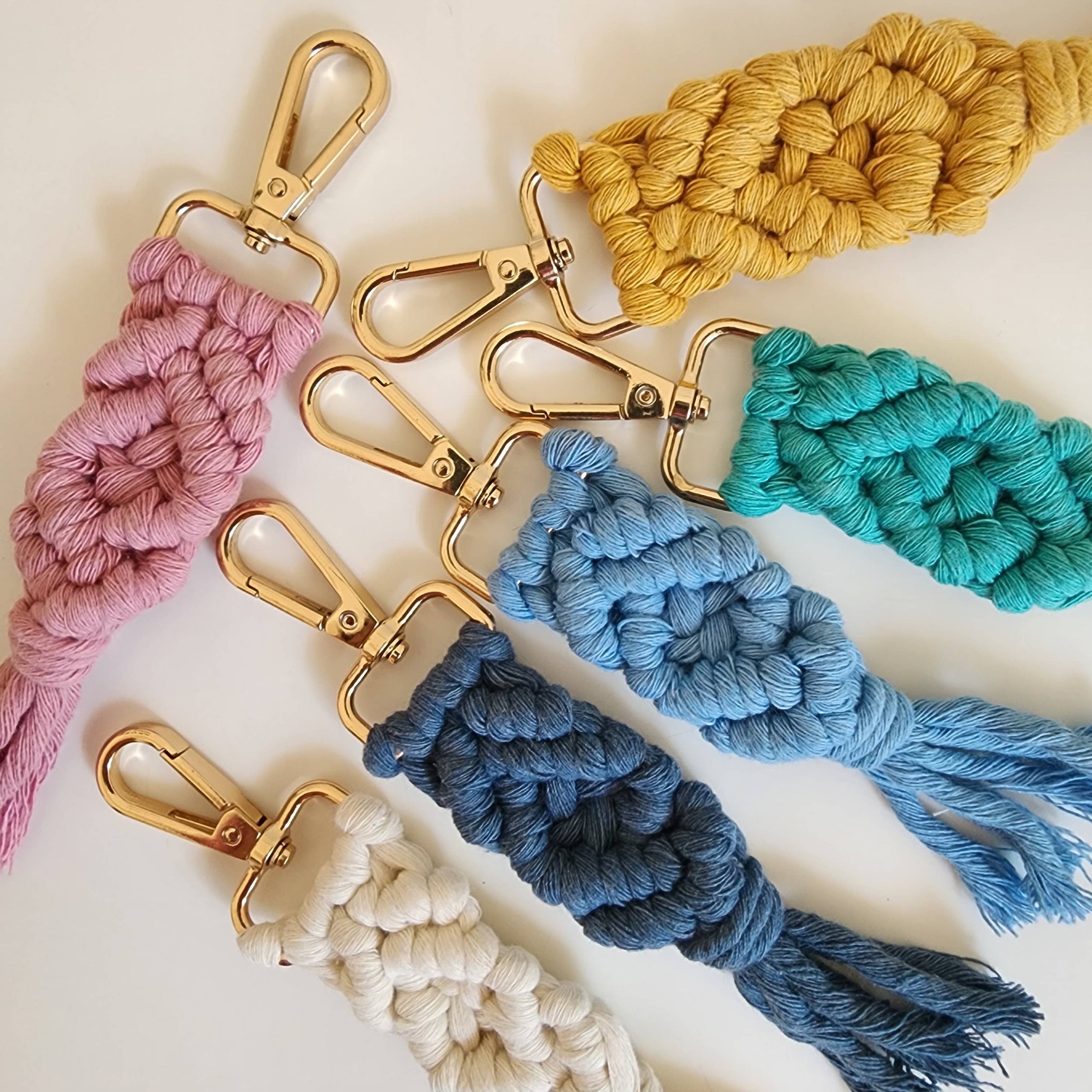Handmade By Uruba Macrame Cotton Keychain, Boho Purse/Key Accessories